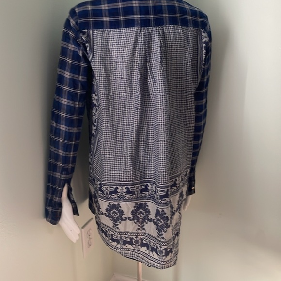 Johnny Was M 3J Workshop Lana Scarf Shirt Button Front Plaid - Picture 6 of 9